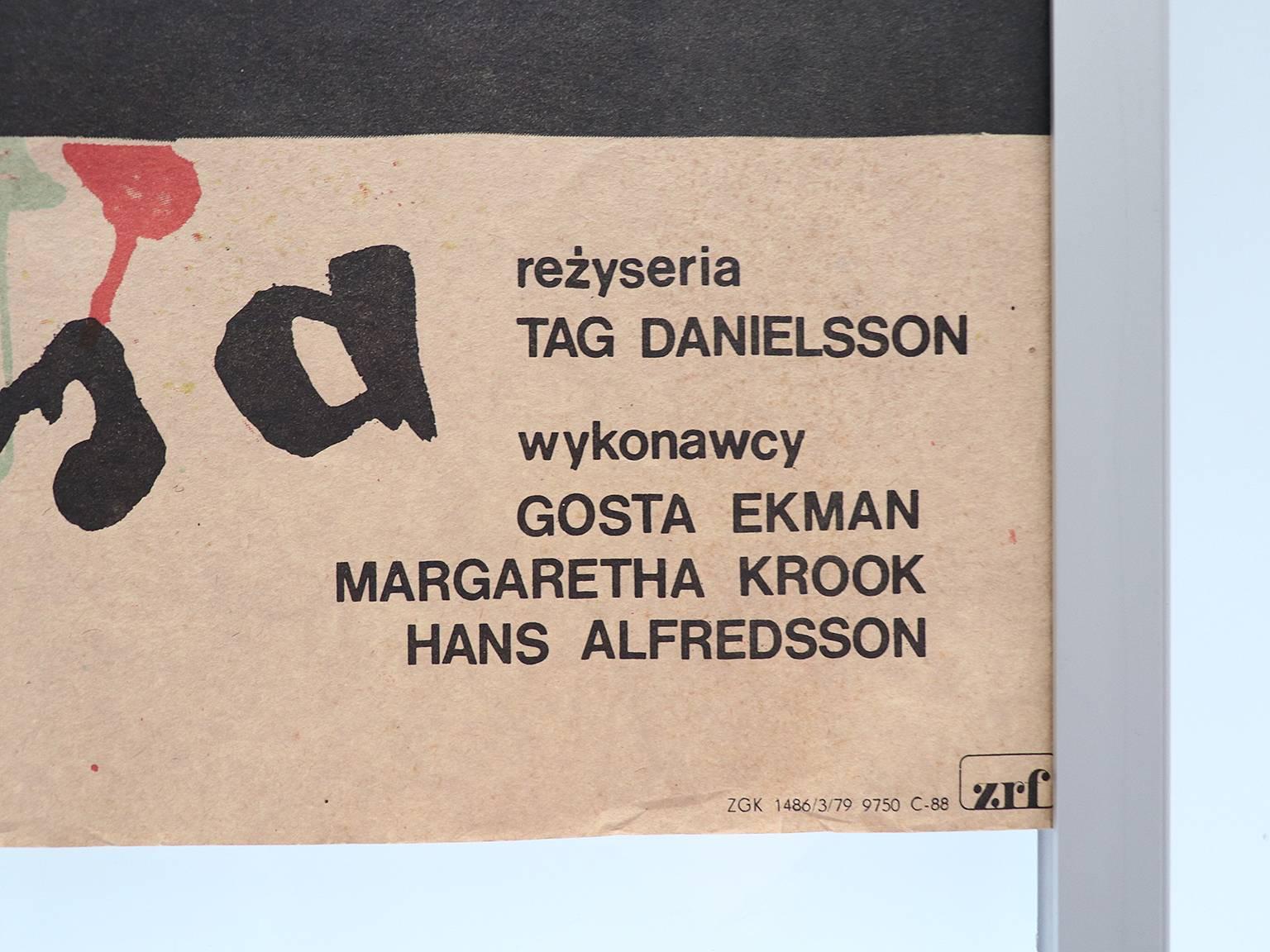 Les aventures de Picasso, affiche polonaise originale pour le film suédois, 1979.
Conçu par Andrzej Klimowski.
Non encadré, n'a pas été plié, ni roulé.
Taille DIN A1 : 670 x 920 mm. 