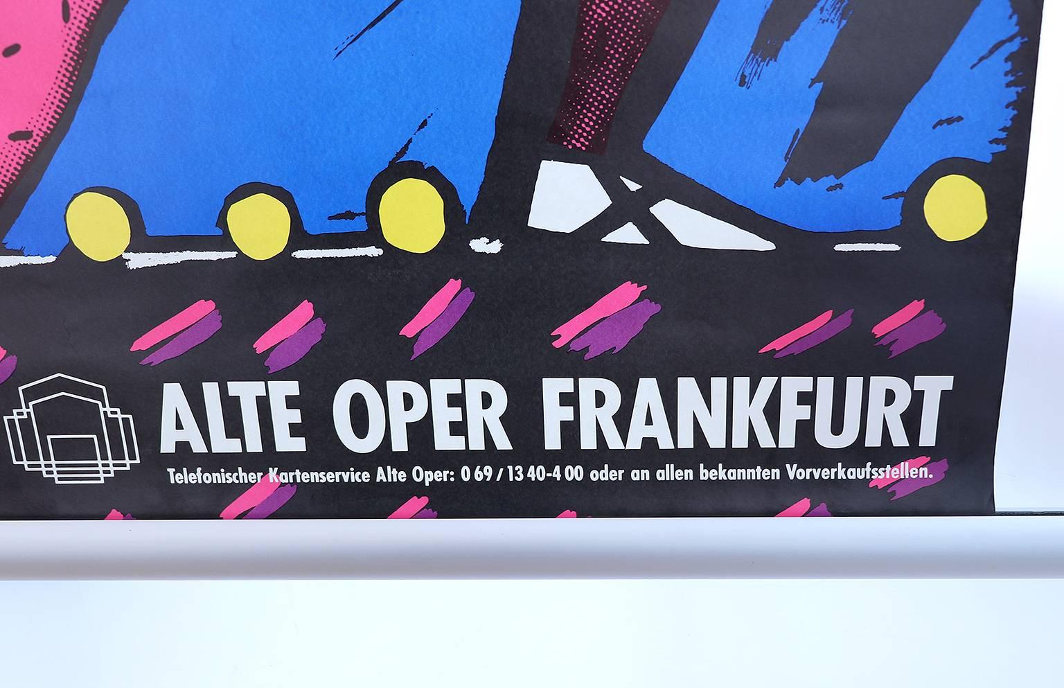 Dance Dance Dance Dance - une affiche allemande de l'Alte Oper Franfurt, 1991.
Non encadré, n'a pas été plié, enroulé.
Taille DIN A1 : 594 x 841 mm
Deux affiches identiques sont disponibles. 