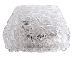 1960 Germany Limburg Flush Mount Ceiling Light Textured Glass