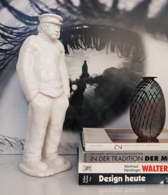 Unique White Art Deco Craquelé Sculpture