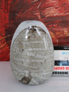 Large Ovoid Blown Glass Vase with Foil Inclusions