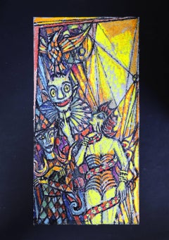 Emil Betzler "Arlecchini 1" Pittura espressionista tedesca