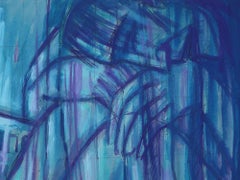 Emil Betzler "Coppia in blu", dipinto espressionista tedesco