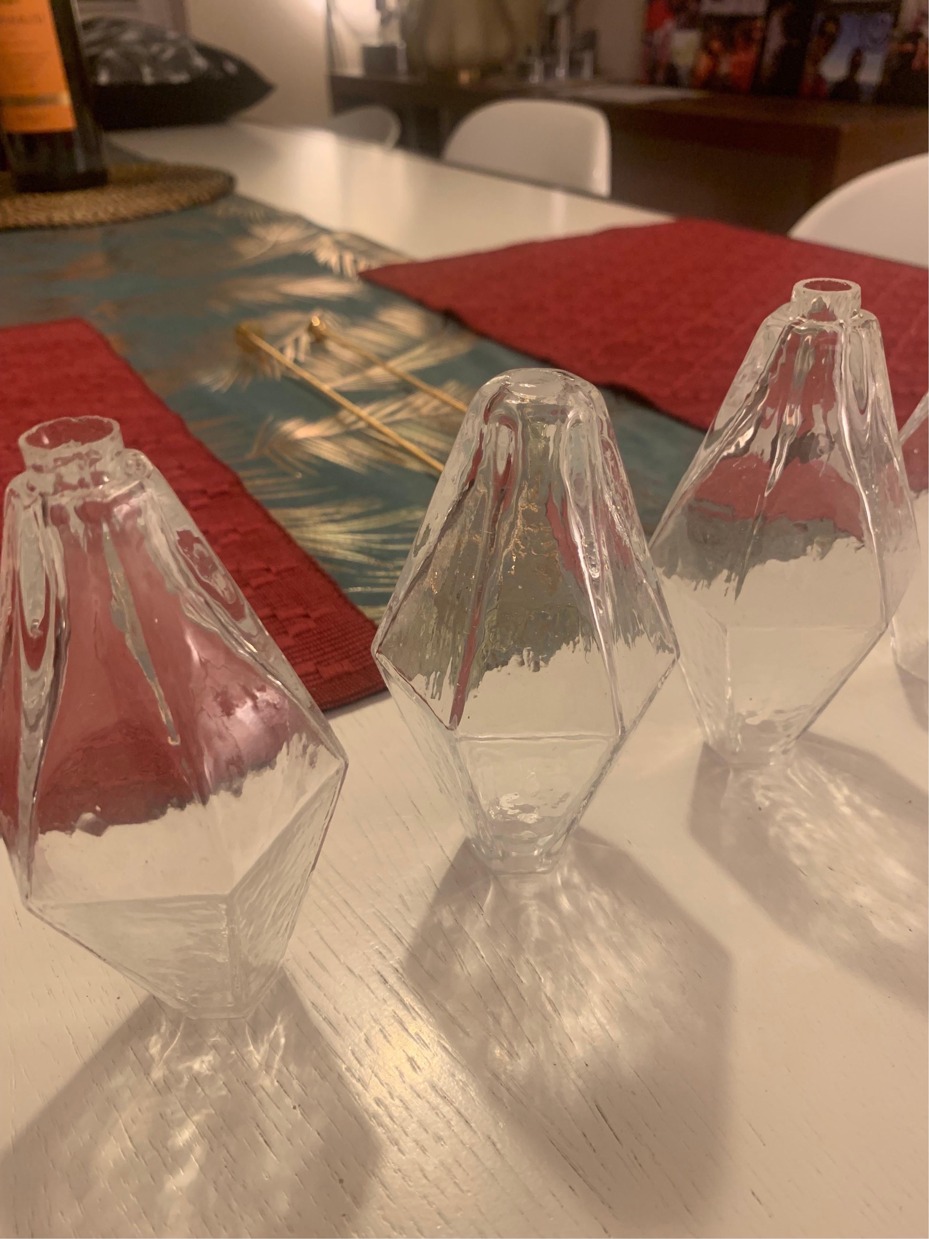 Mid-Century Modern 6 Pieces Spare Parts for Poliedri Sconces Murano Glass