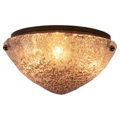 Grande montatura da incasso in vetro e ottone di Murano color ambra di Kaiser, Germania, 1960