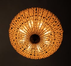 Lámpara Floral de Cristal y Latón de Emil Stejnar attr. 1950s