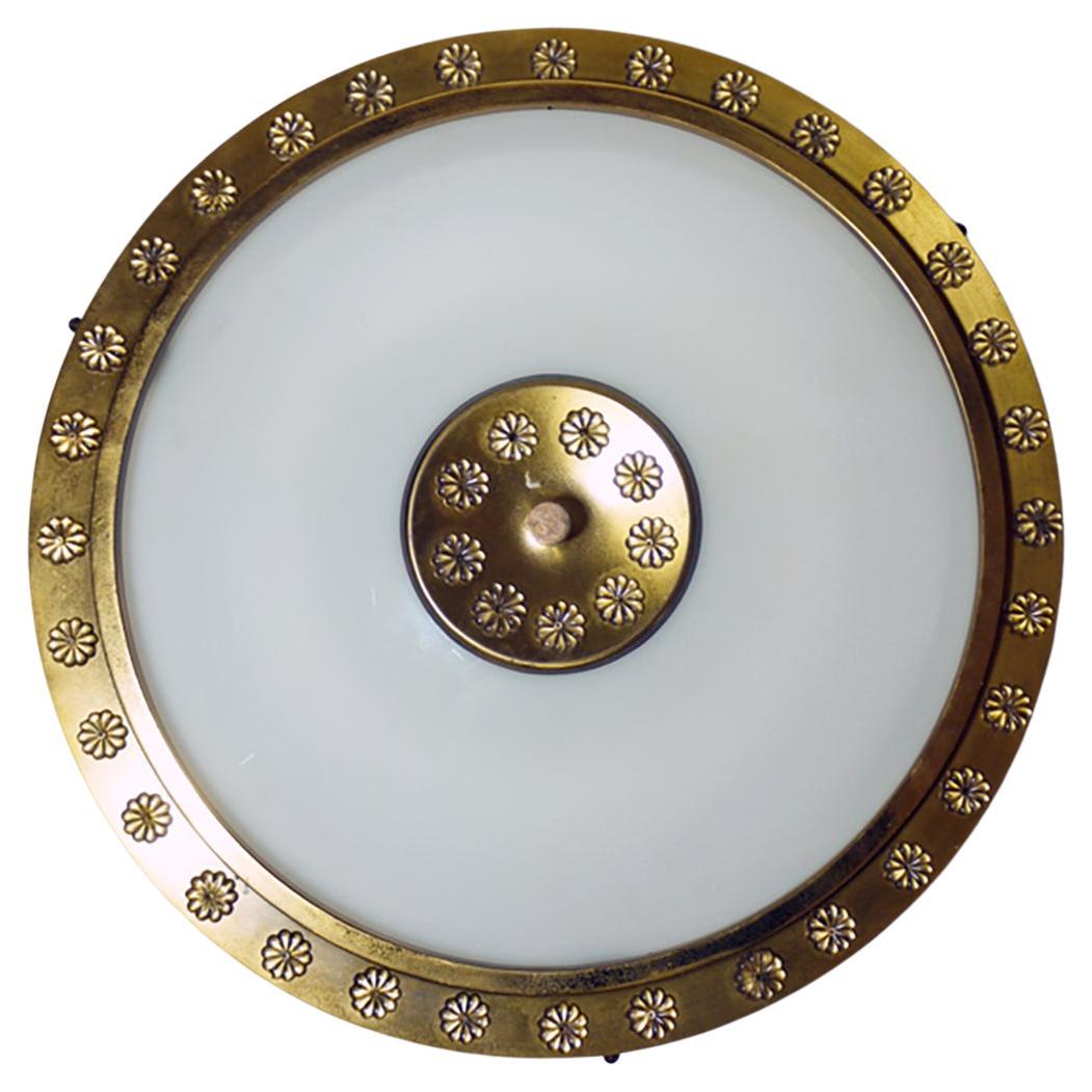 The 1950 Italian Sunburst Flush Mount Chandelier in the Maneuver of Arredoluce