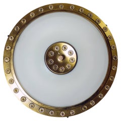 Vintage 1950 Italian Sunburst Flush Mount Chandelier in the Manner of Arredoluce