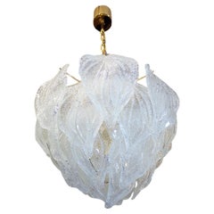 Impresionante Araña de Pétalos de Murano Novaresi Vidrio y Latón, Italia Años 70