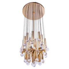 1 'of 2' Ernst Palme 36" Cascade Chandelier Swarovski Crystal & Brass 1960