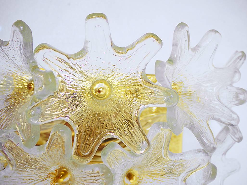 Murano Glass Flower Sputnik Wall Sconces by Venini for VeArt Italy, 1960s In Excellent Condition In Niederdorfelden, Hessen