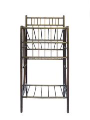 Viennese Secession Mahogany and Brass Magazine Stand, 1900