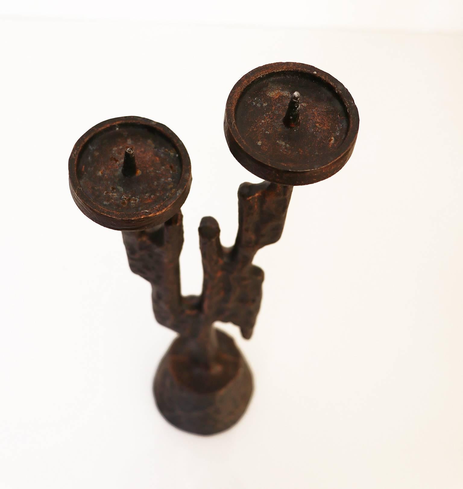 Mid-20th Century Brutalist Bronze Candleholder Germany, 1950s