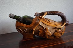 Museum Quality & Condition Hand-Carved Wine Pourer Clogg with Musical Mechanism