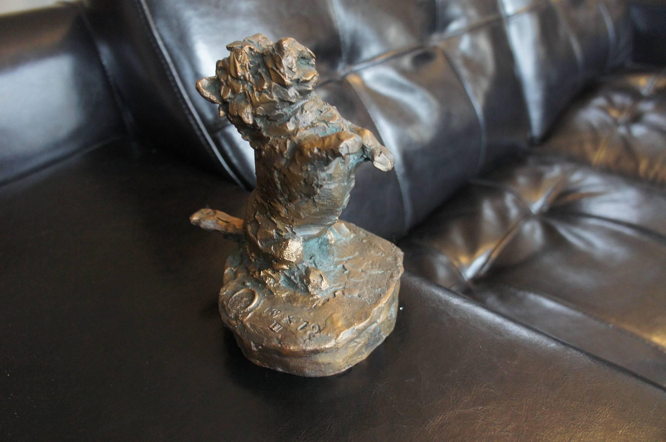 One of a kind Cairn terrier bronze.

This little but very accurate bronze sculpture is an absolute joy to own and look at. We recently acquired this wonderful sculpture and it was handcrafted in the 1970's. The former owner (who is no longer with