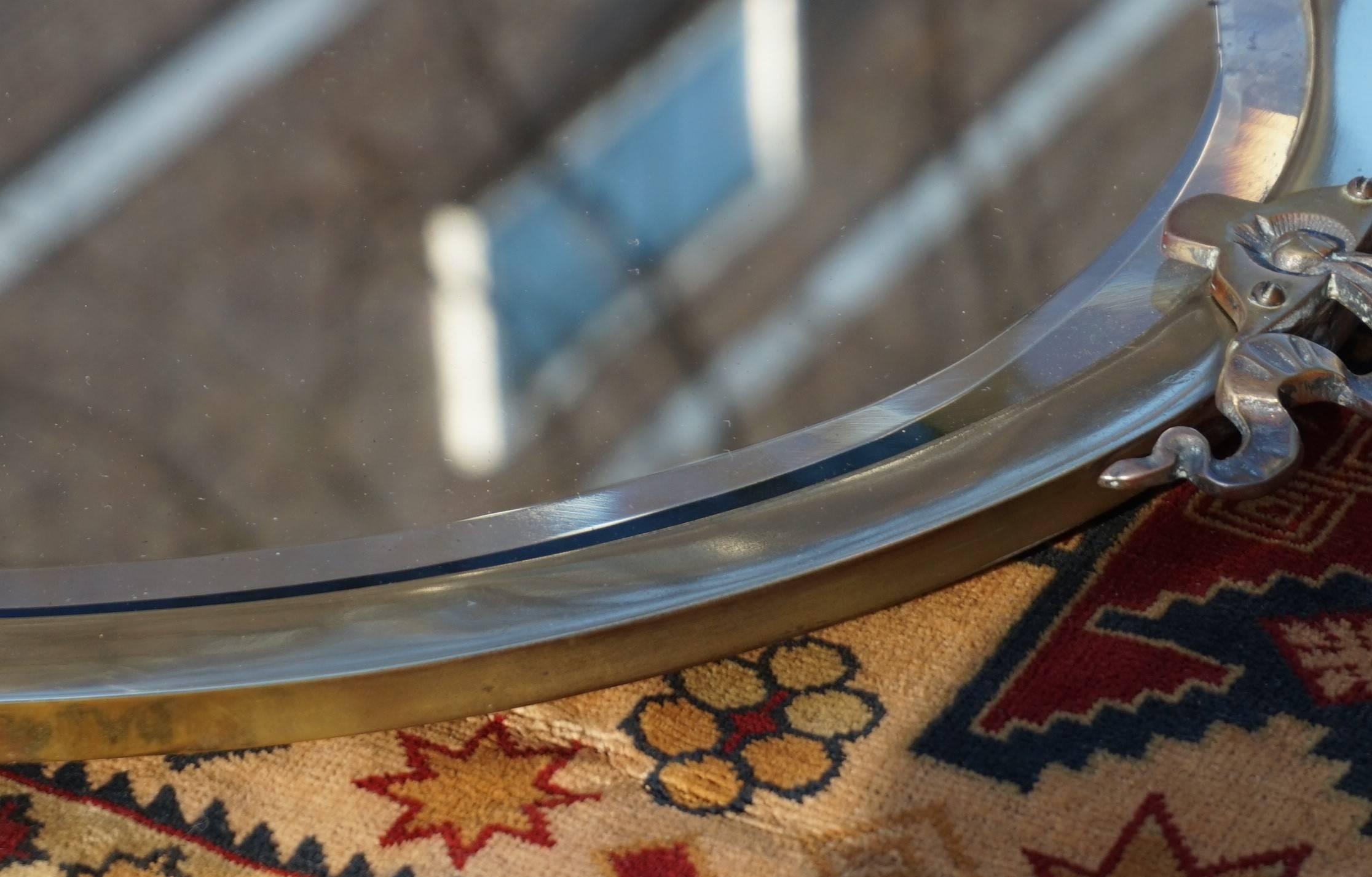 antique oval beveled mirror