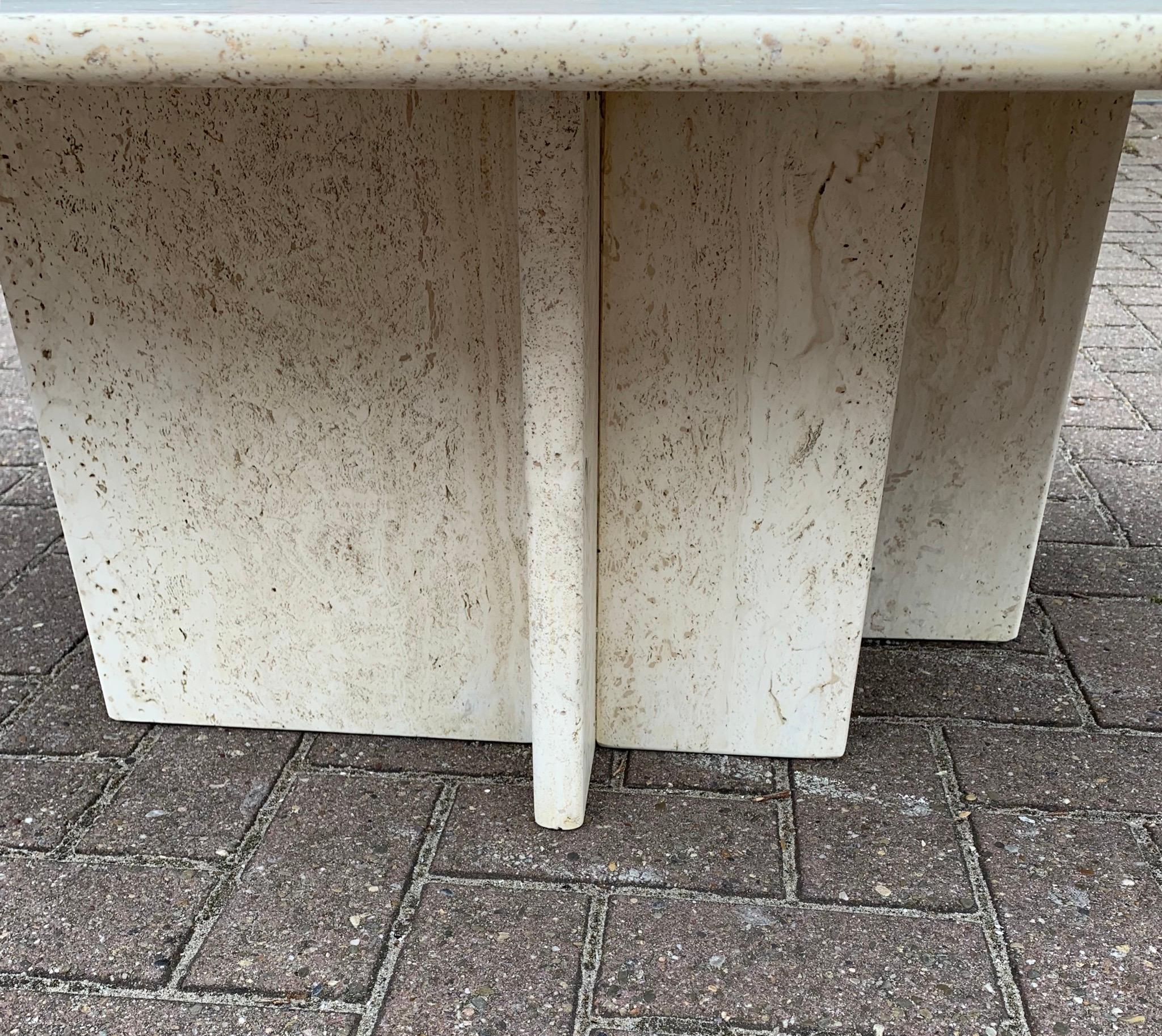 Great Shape Mid-Century Art Deco Style Travertine Coffee or Cocktail Table 6