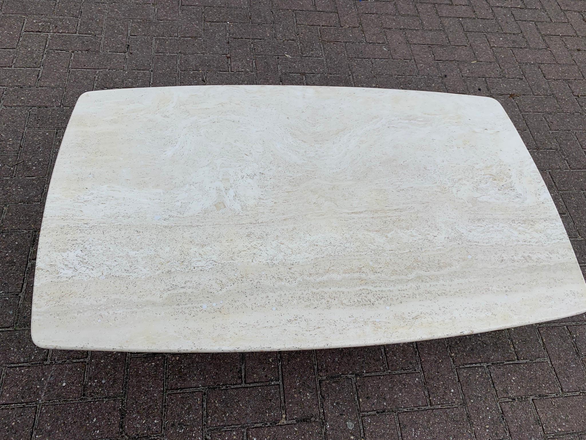 Great Shape Mid-Century Art Deco Style Travertine Coffee or Cocktail Table In Excellent Condition In Lisse, NL