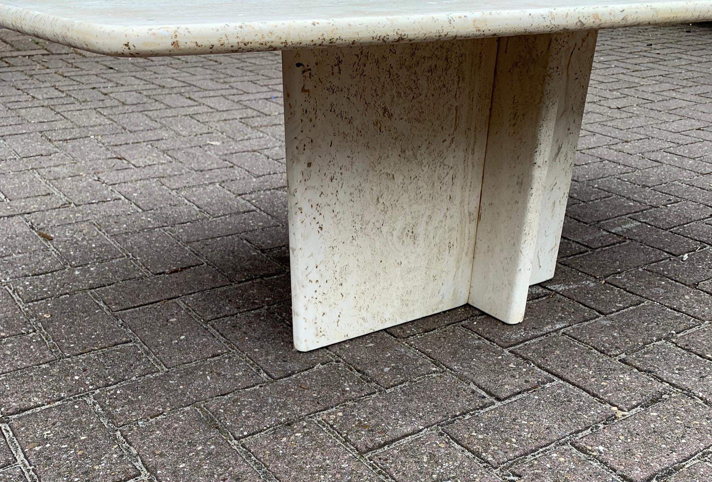 Great Shape Mid-Century Art Deco Style Travertine Coffee or Cocktail Table 7