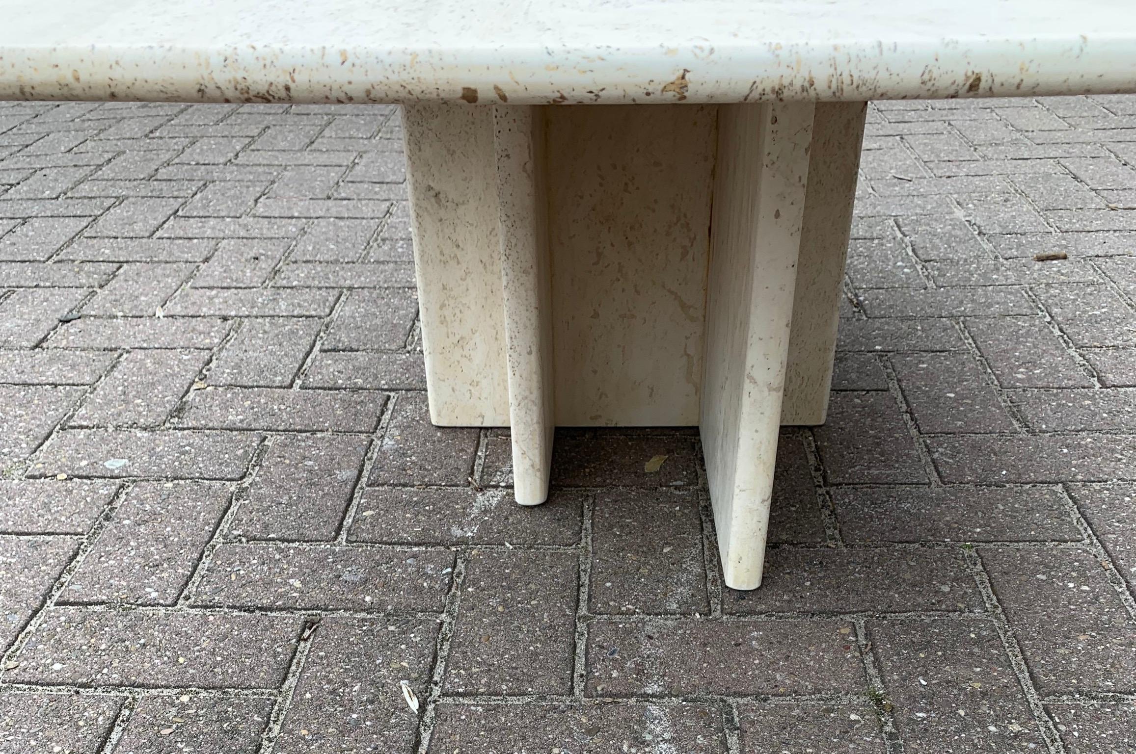 Great Shape Mid-Century Art Deco Style Travertine Coffee or Cocktail Table 9