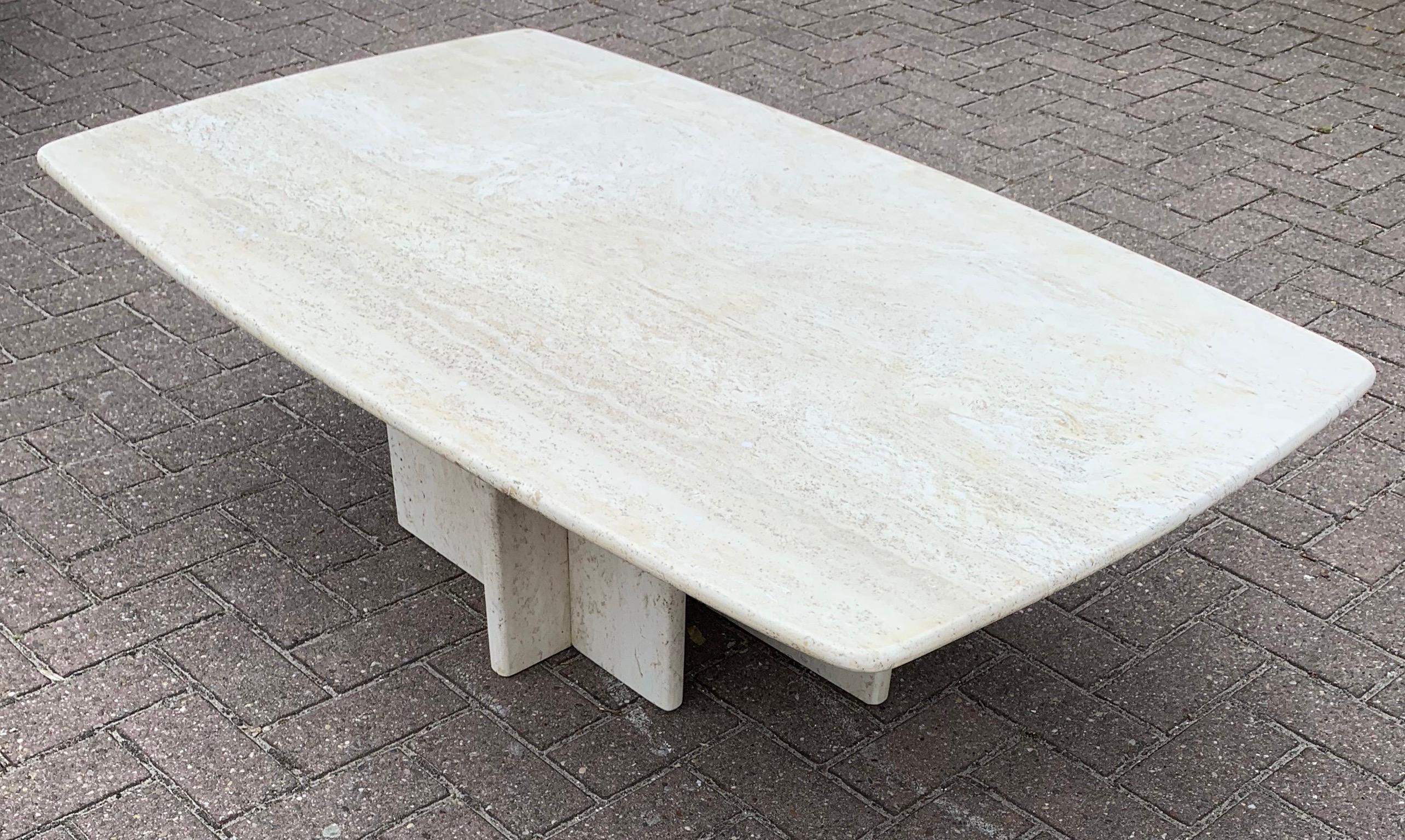 Great Shape Mid-Century Art Deco Style Travertine Coffee or Cocktail Table 12