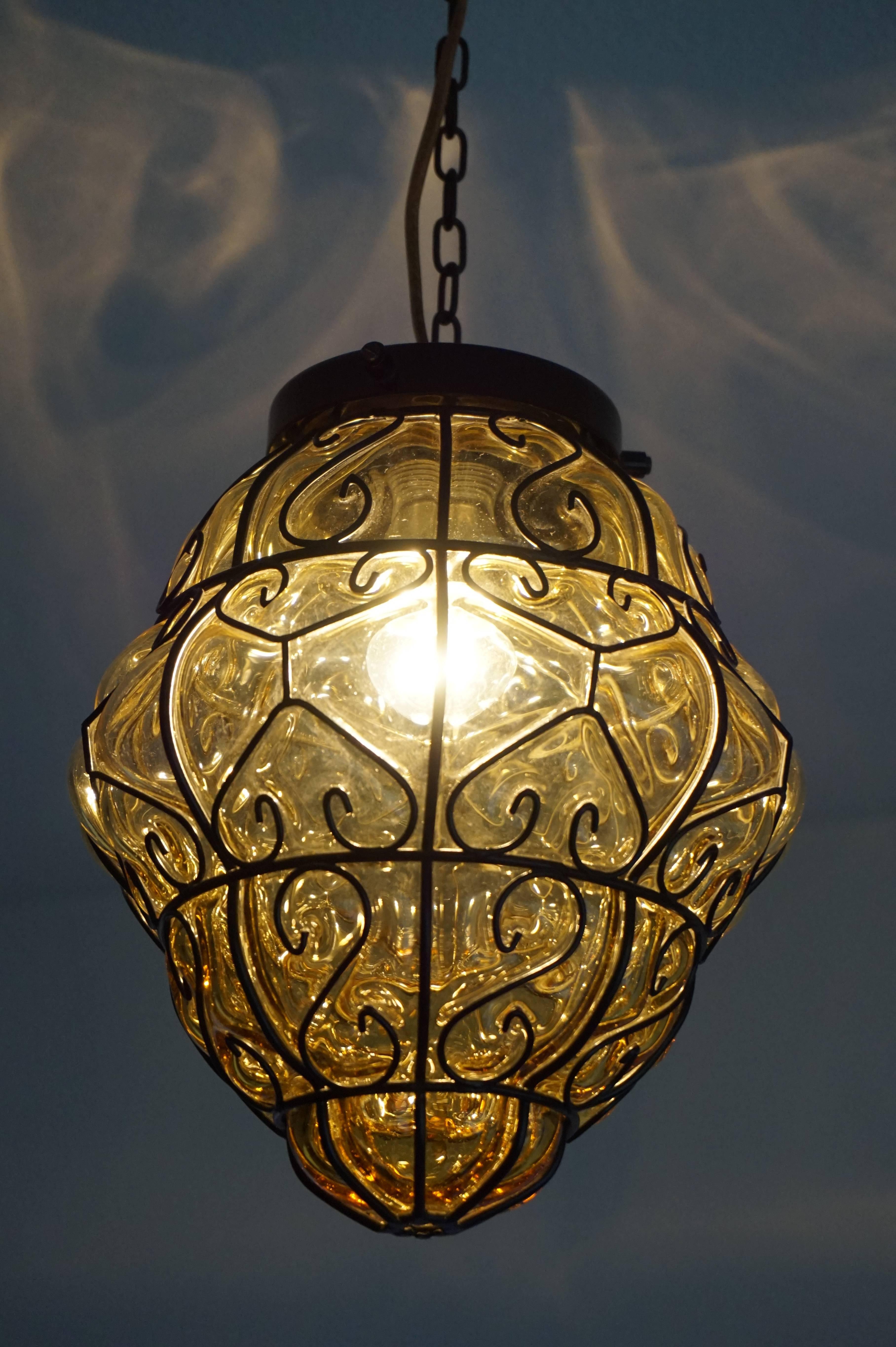 amber glass light fixture
