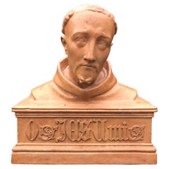 Antique Terracotta Bust Sculpture of G. Gabrieli Italian Composer of O Jesu Mi