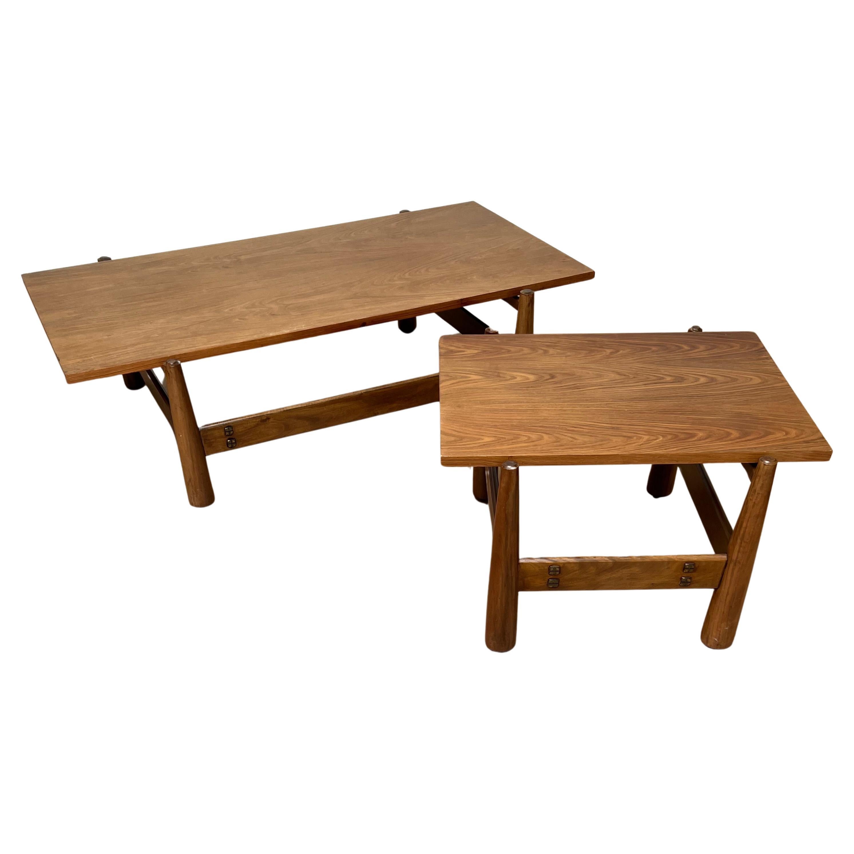 Set Vintage, Midcentury Brazilian Coffee Table & End Table by Móveis Cimo, 1960s For Sale