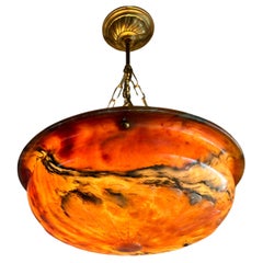 Lámpara de araña / colgante de alabastro antiguo de diseño perfecto en perfecto estado