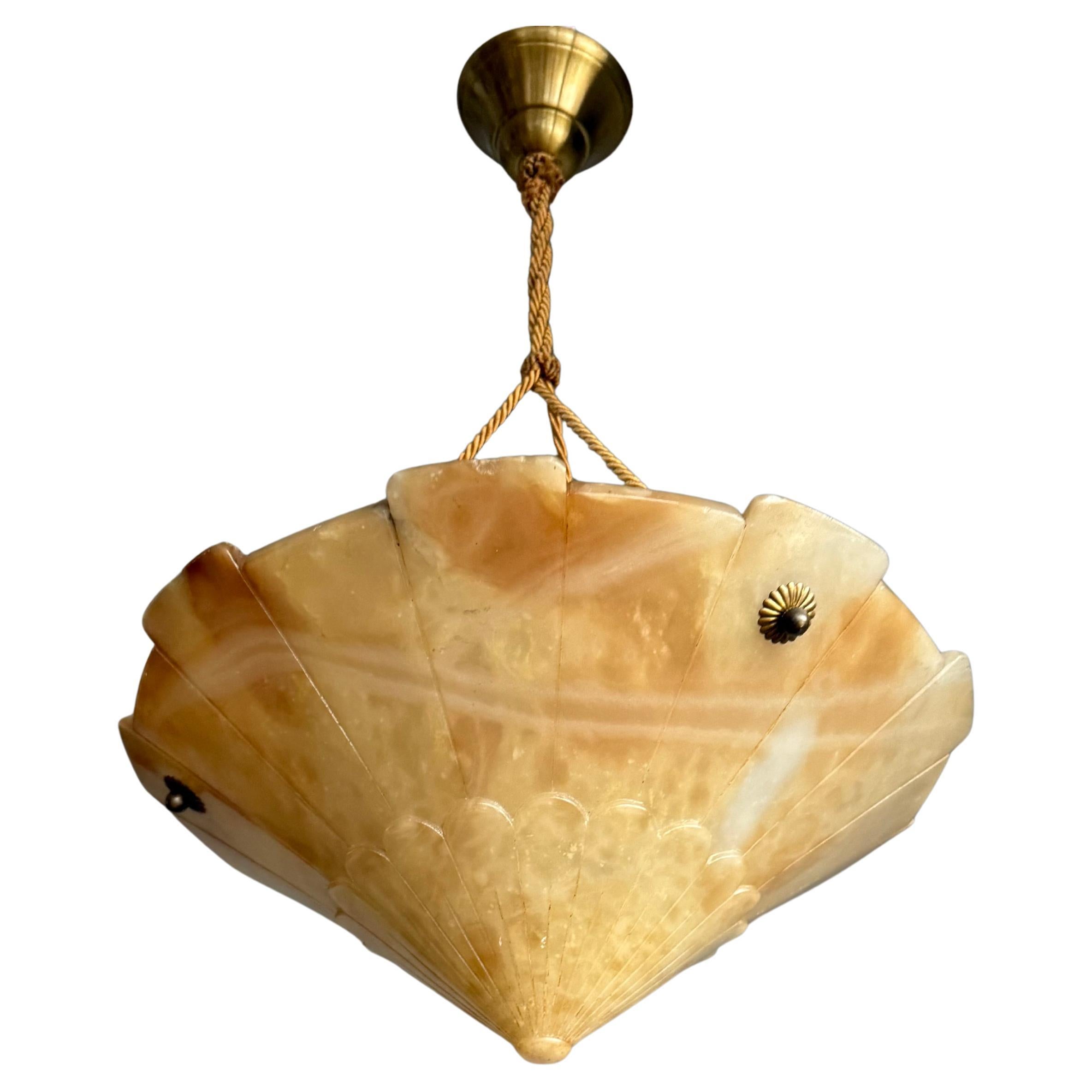 Great Design & Colors Antique Art Deco Alabaster Flush Mount / Pendant Light