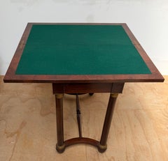 Rare French Empire Wooden and Brass Folding Console or Card Table, circa 1820
