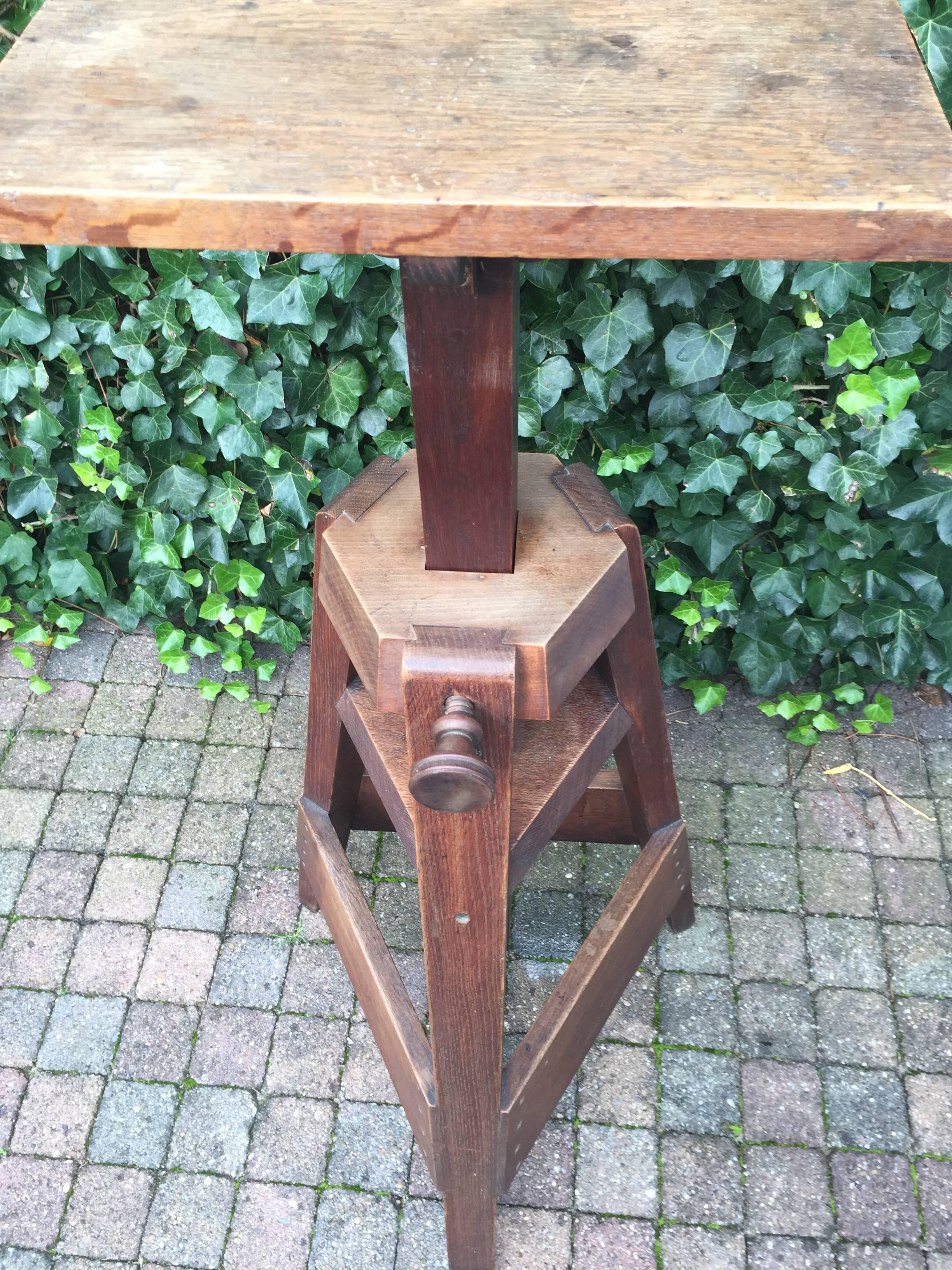 Dutch Art Deco / Arts and Crafts Sculptors Studio Work Easel / Sculpture Stand