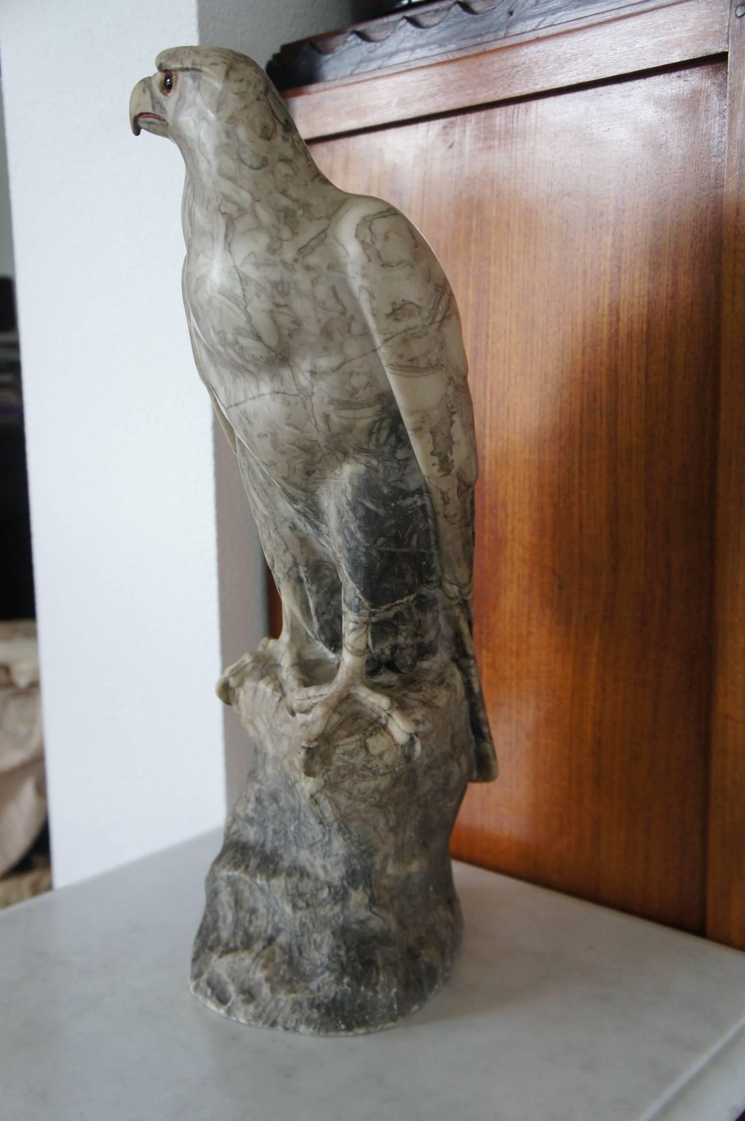 Antique Marble Eagle / Bald Eagle Sculpture w. Signature Rare & Impressive Art 4
