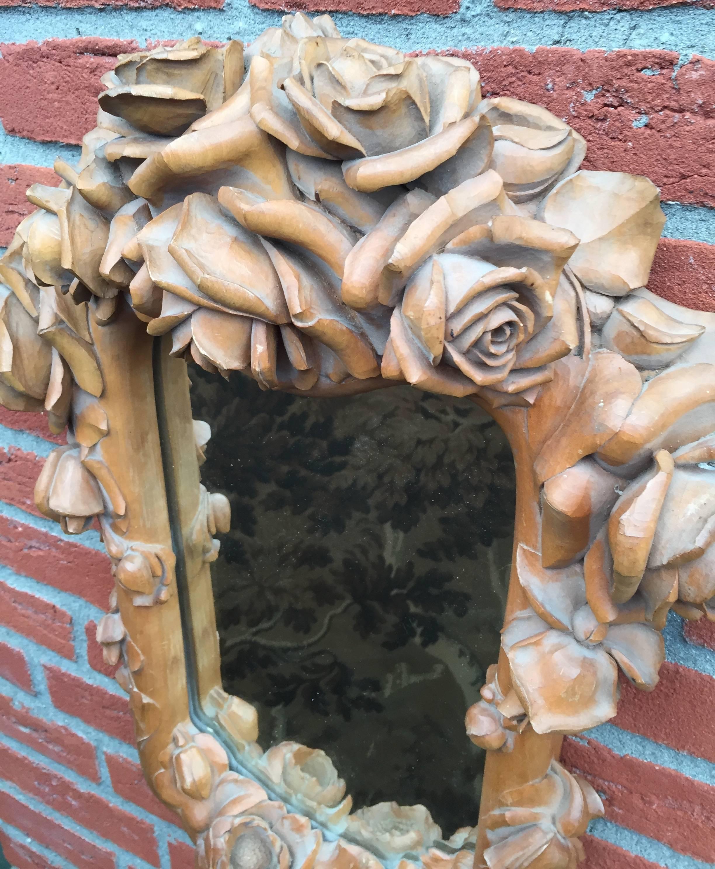 wooden carved mirror