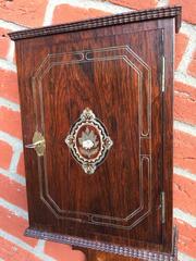 19th Century Mother-of-Pearl Inlaid Coromandel Key Rack Holder / Wall Cabinet