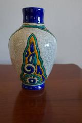 Charles Catteau Keramis Art Deco Glazed Vase Pottery Earthenware Floral Motif