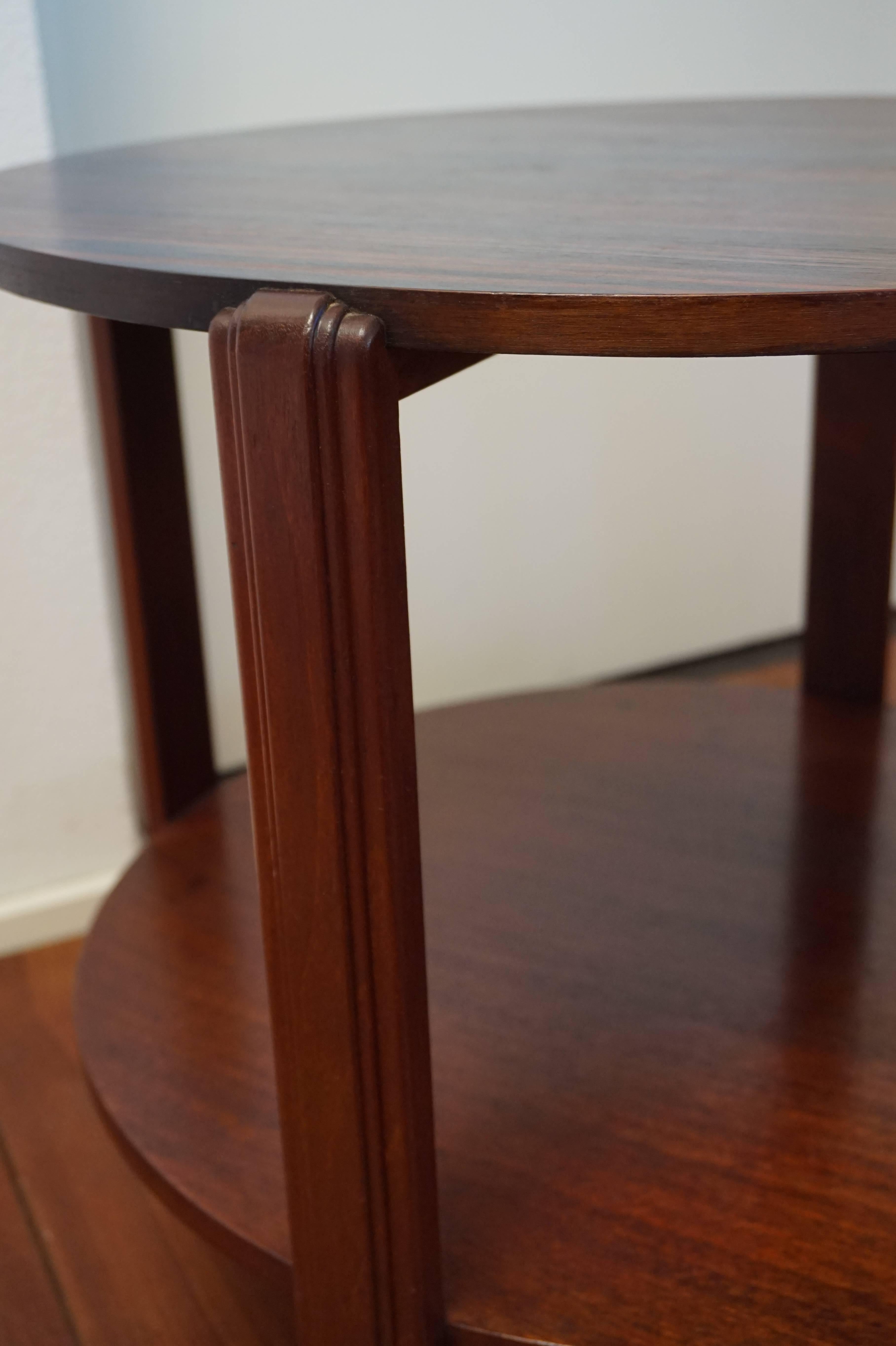 Antique Art Deco Walnut and Coromandel Two-Tier Coffee Table / End Table In Excellent Condition For Sale In Lisse, NL