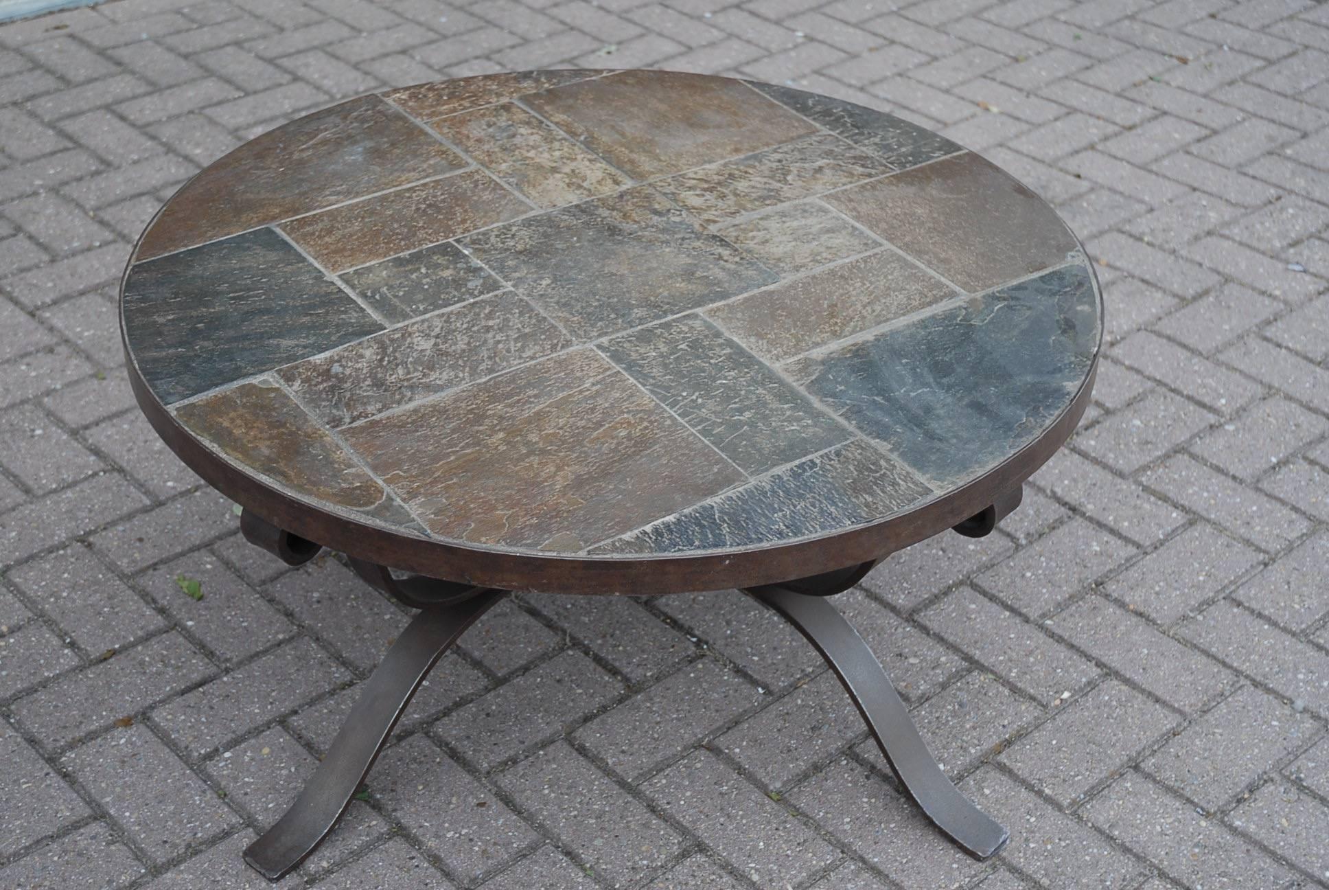 table basse ardoise et bois