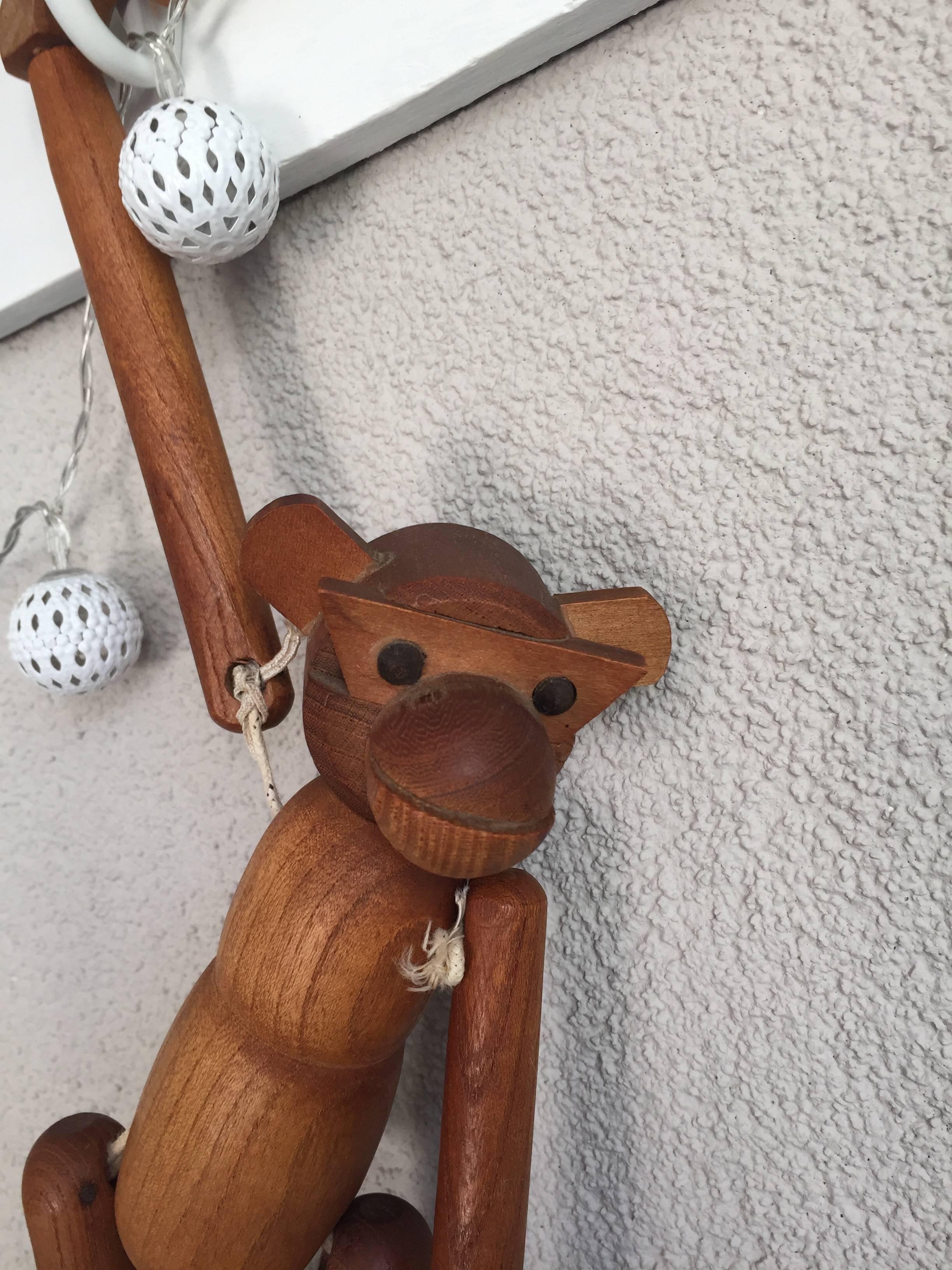 vintage wooden monkey toy