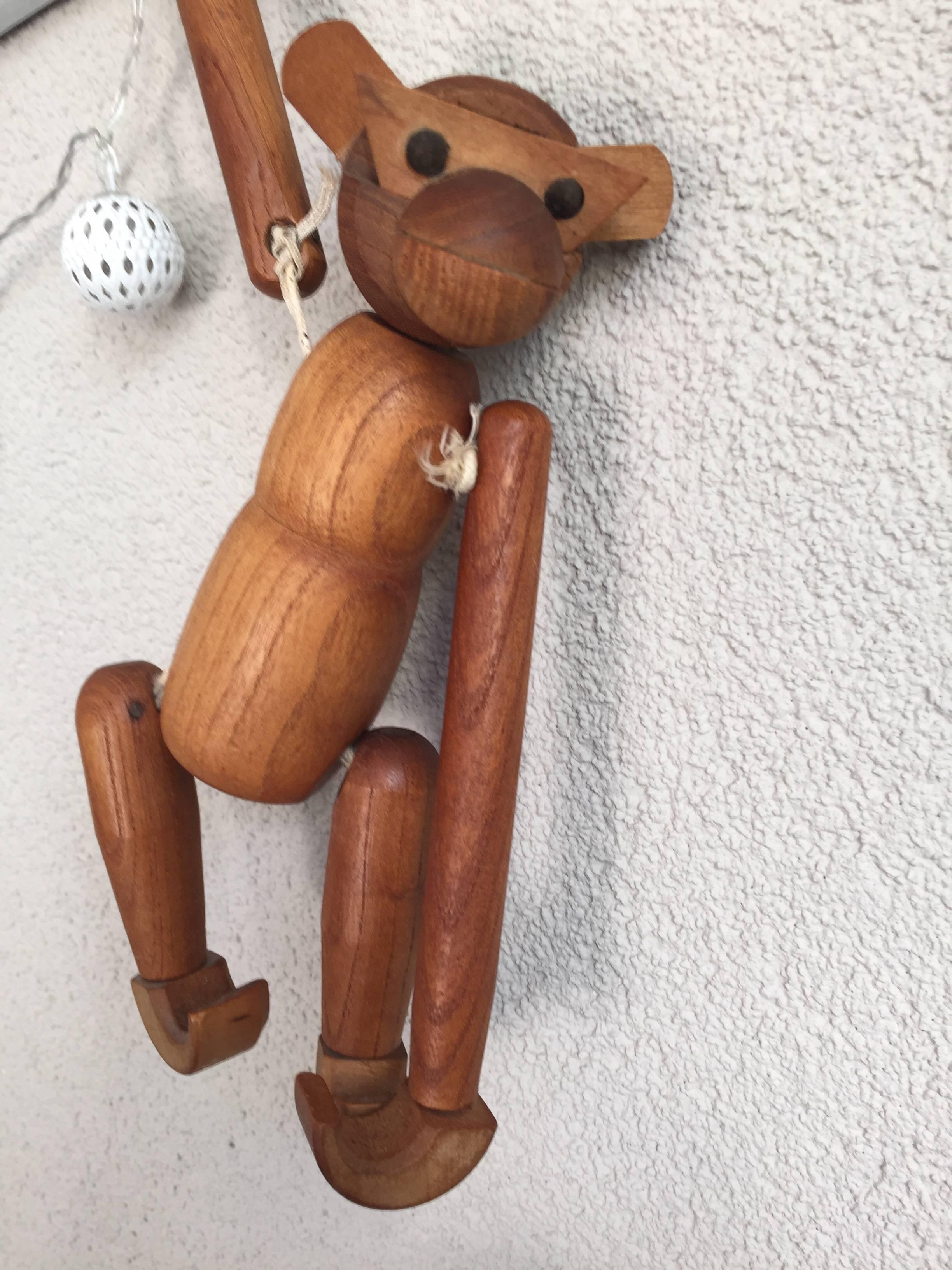 Hand-Crafted Vintage Danish Wooden Monkey by Kay Bojesen