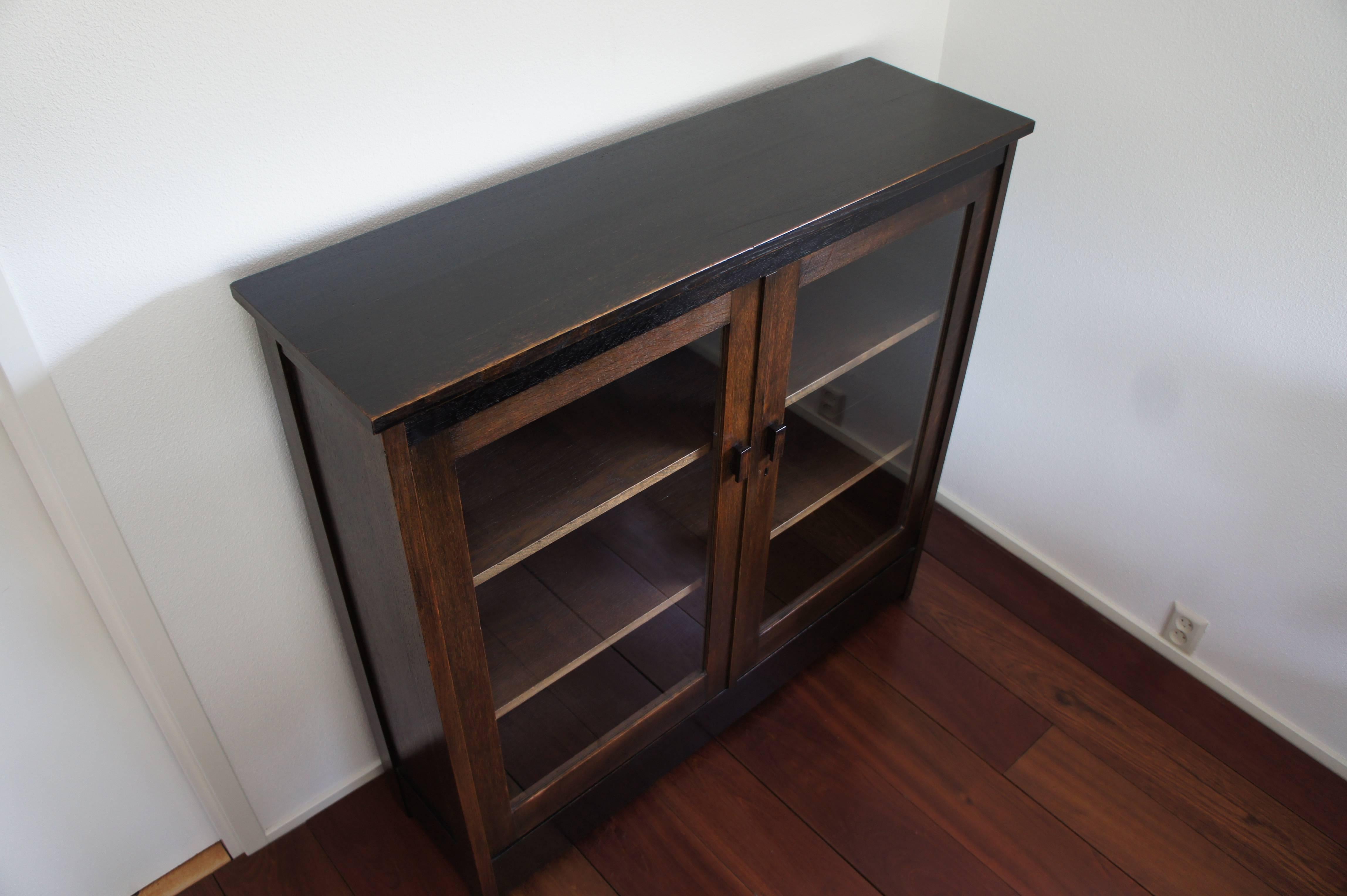 Blackened Art Deco Haagse School / The Hague School Desk and Bookcase by LOV Oosterbeek For Sale