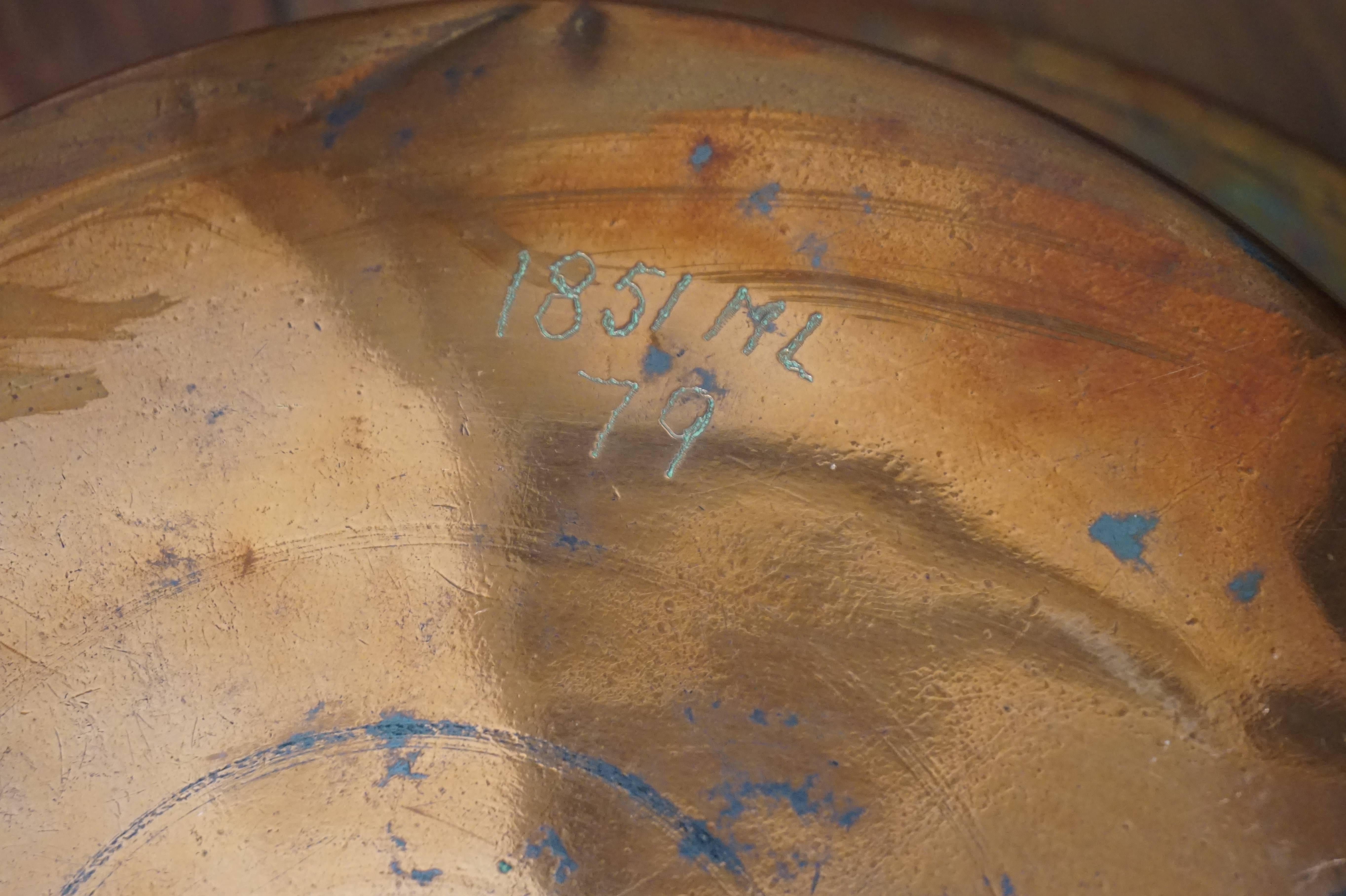 Biedermeier Antique 19th Century Red Copper and Wood Bedpan Bed Heating for the Rich in 1860