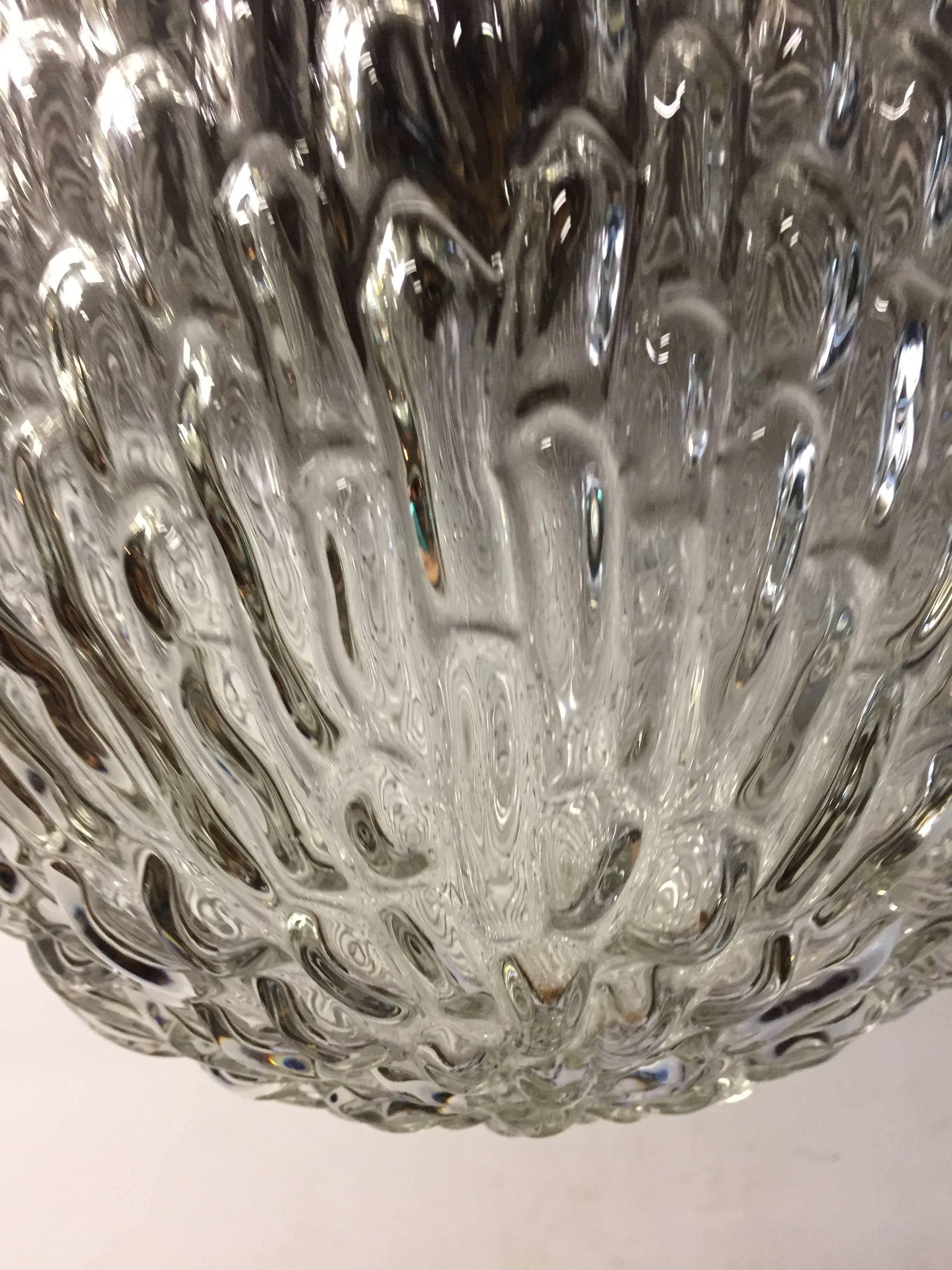 20th Century Mid-Century Modern Design Round / Globe Shape Glass Pendant Light  For Sale