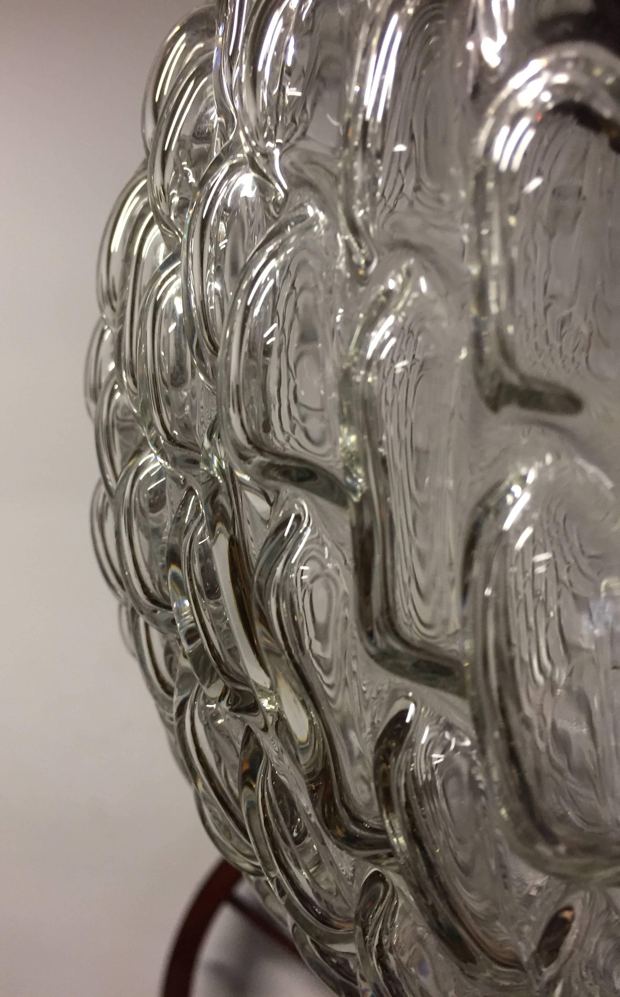 Metal Mid-Century Modern Design Round / Globe Shape Glass Pendant Light  For Sale