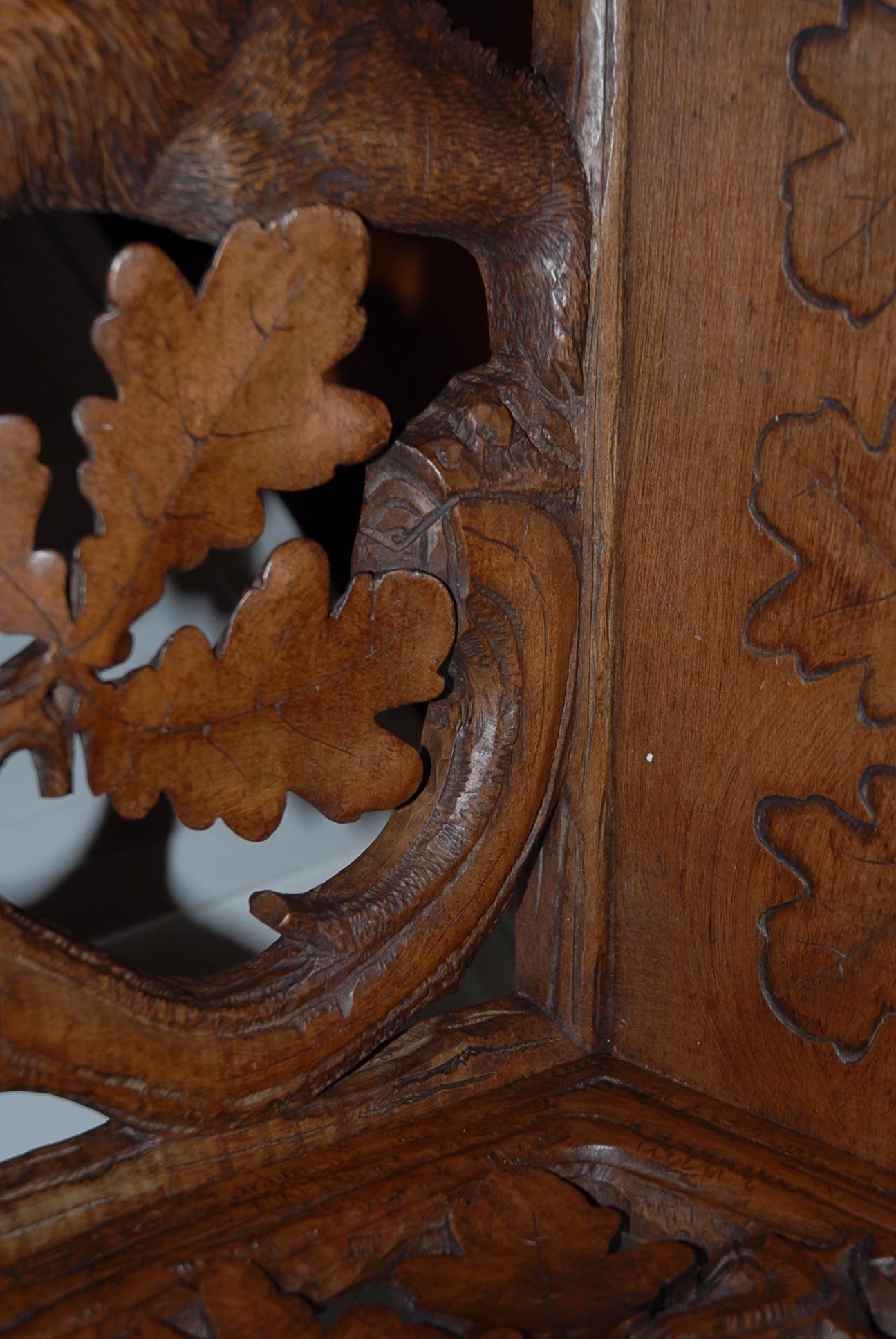 19th Century Swiss Carved Black Forest Bear Sculpture Bear Bench 3
