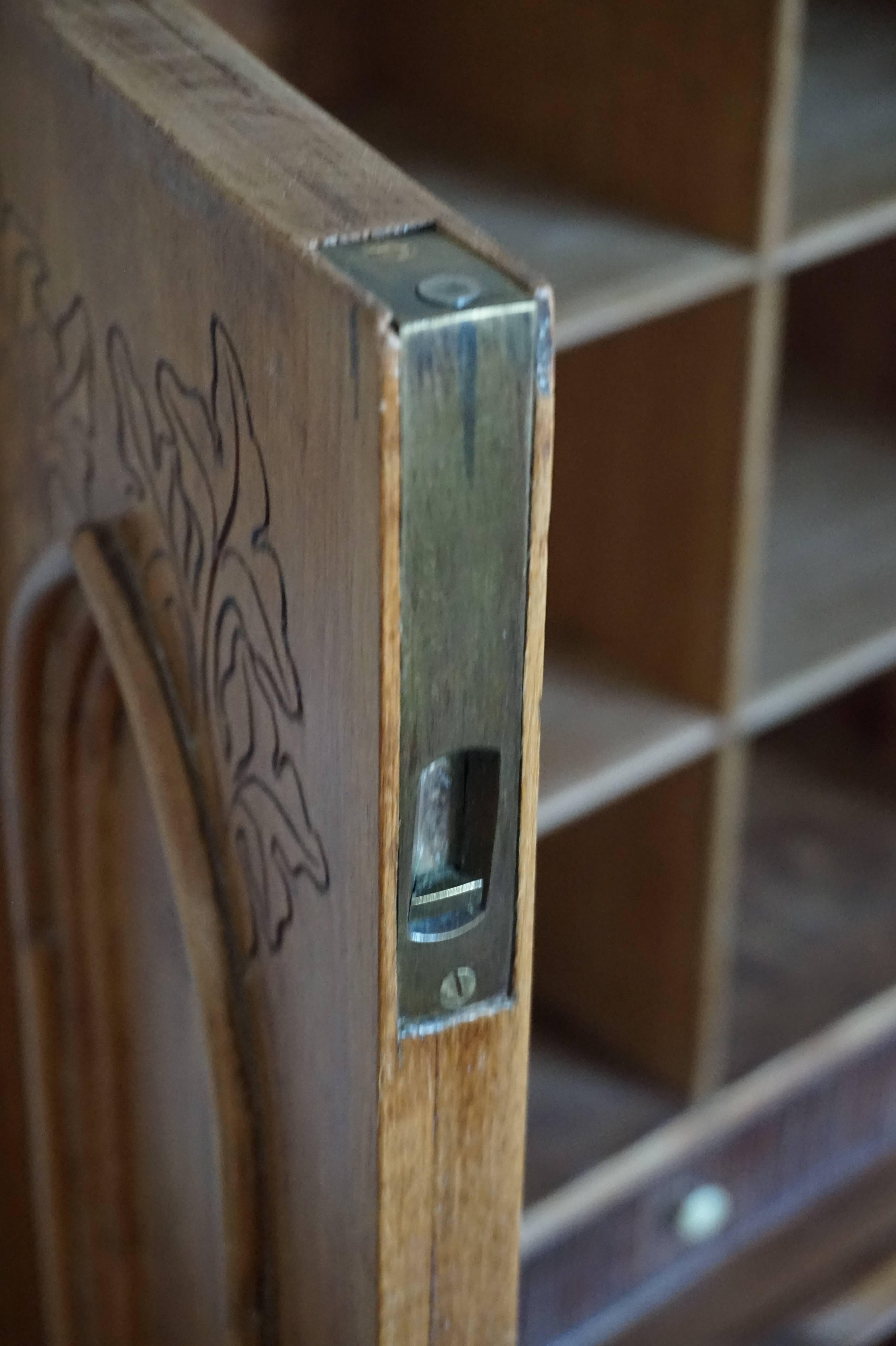Antique Gothic Revival Hand-Carved Castle Shape Miniature Cabinet 2