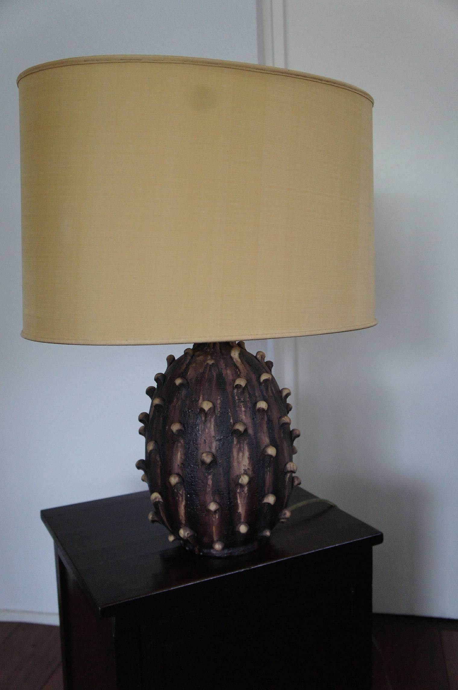 Midcentury Modern Handcrafted Italian Design Marcello Fantoni Ceramic Table Lamp 1