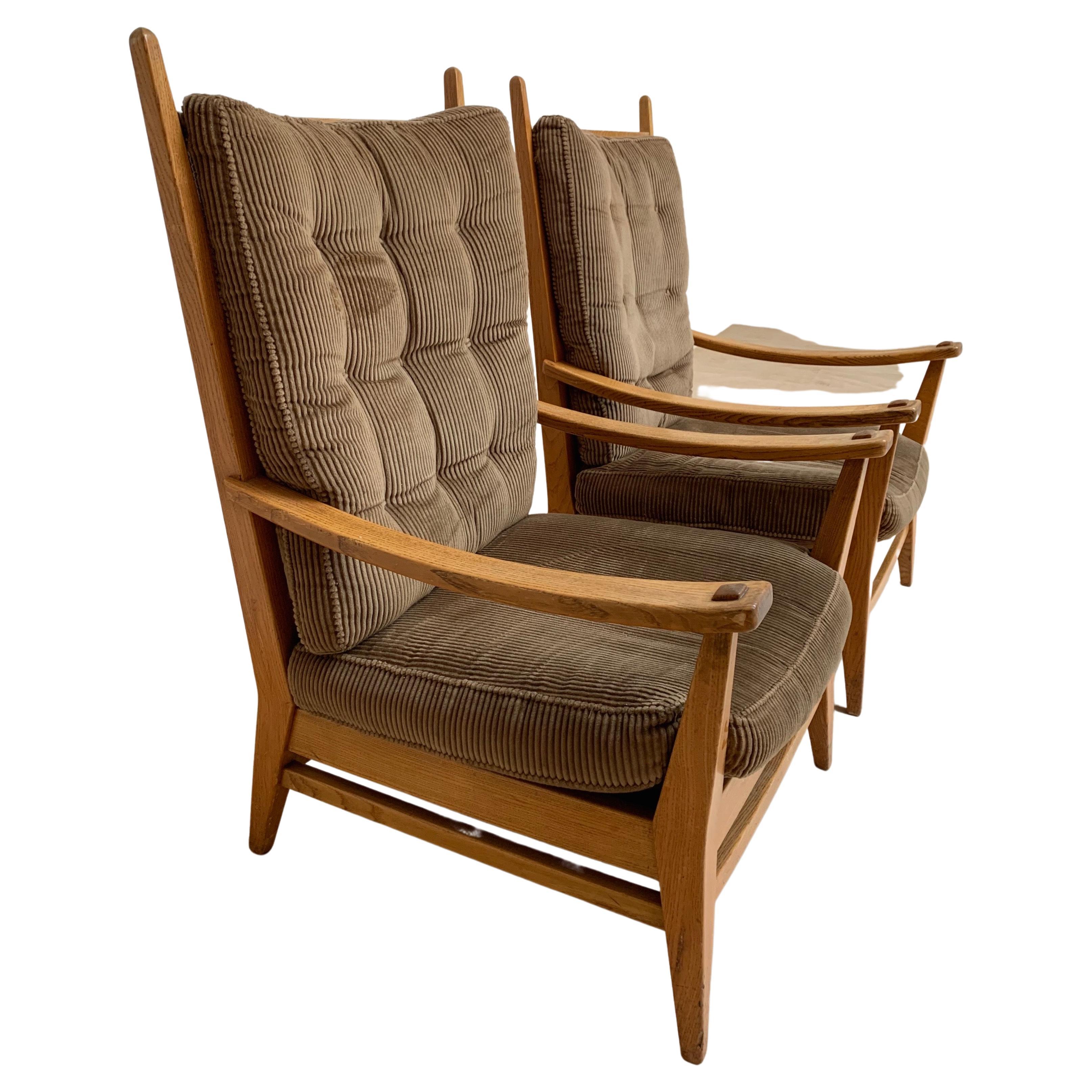 1930-1940, Rare Pair of Modernist Design Oak Lounge Chairs by Bas Van Pelt For Sale 7