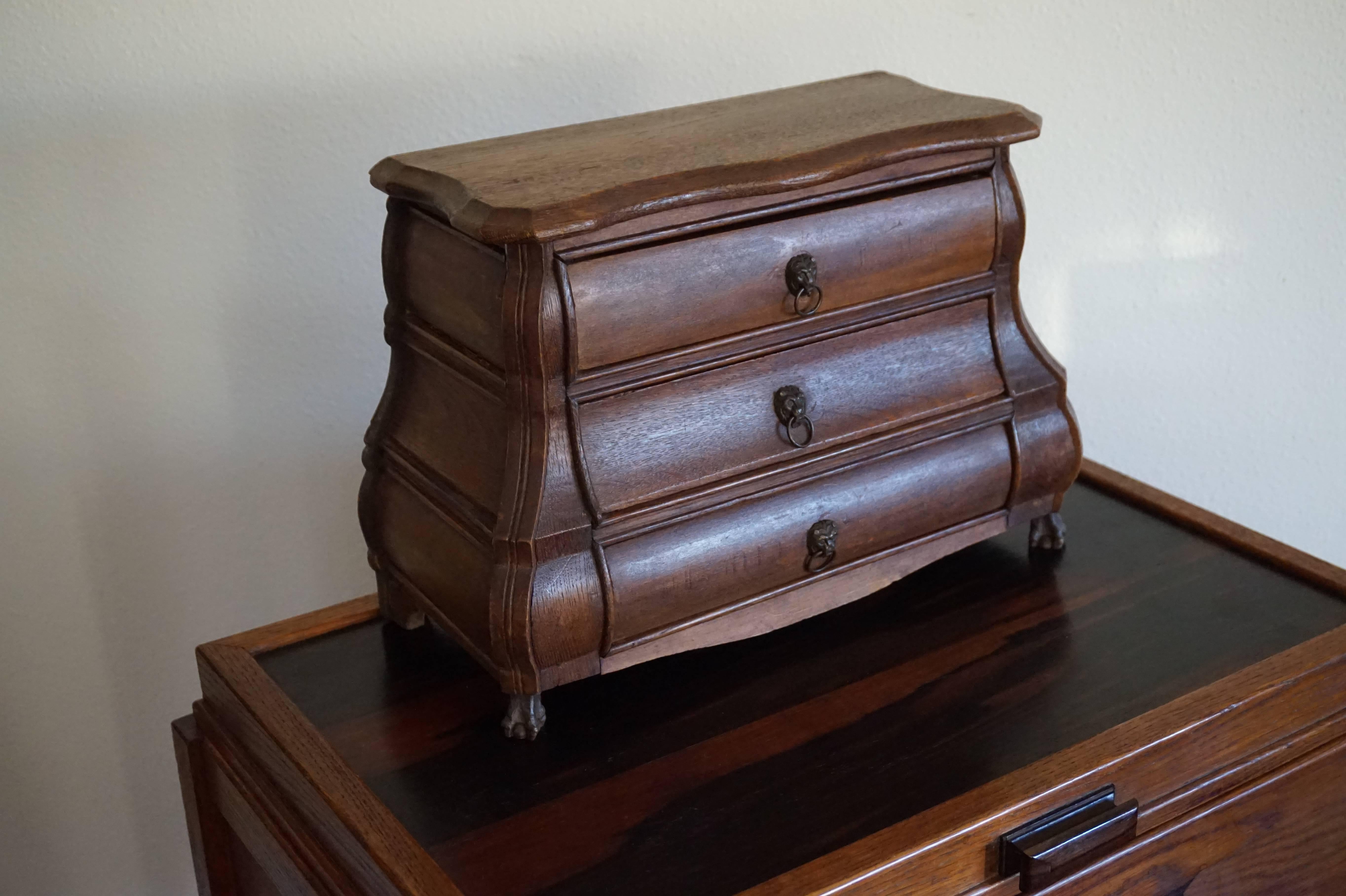 Early 20th Century, Miniature Rococo Style Dutch Chest of Drawers Oak and Beech  For Sale 3