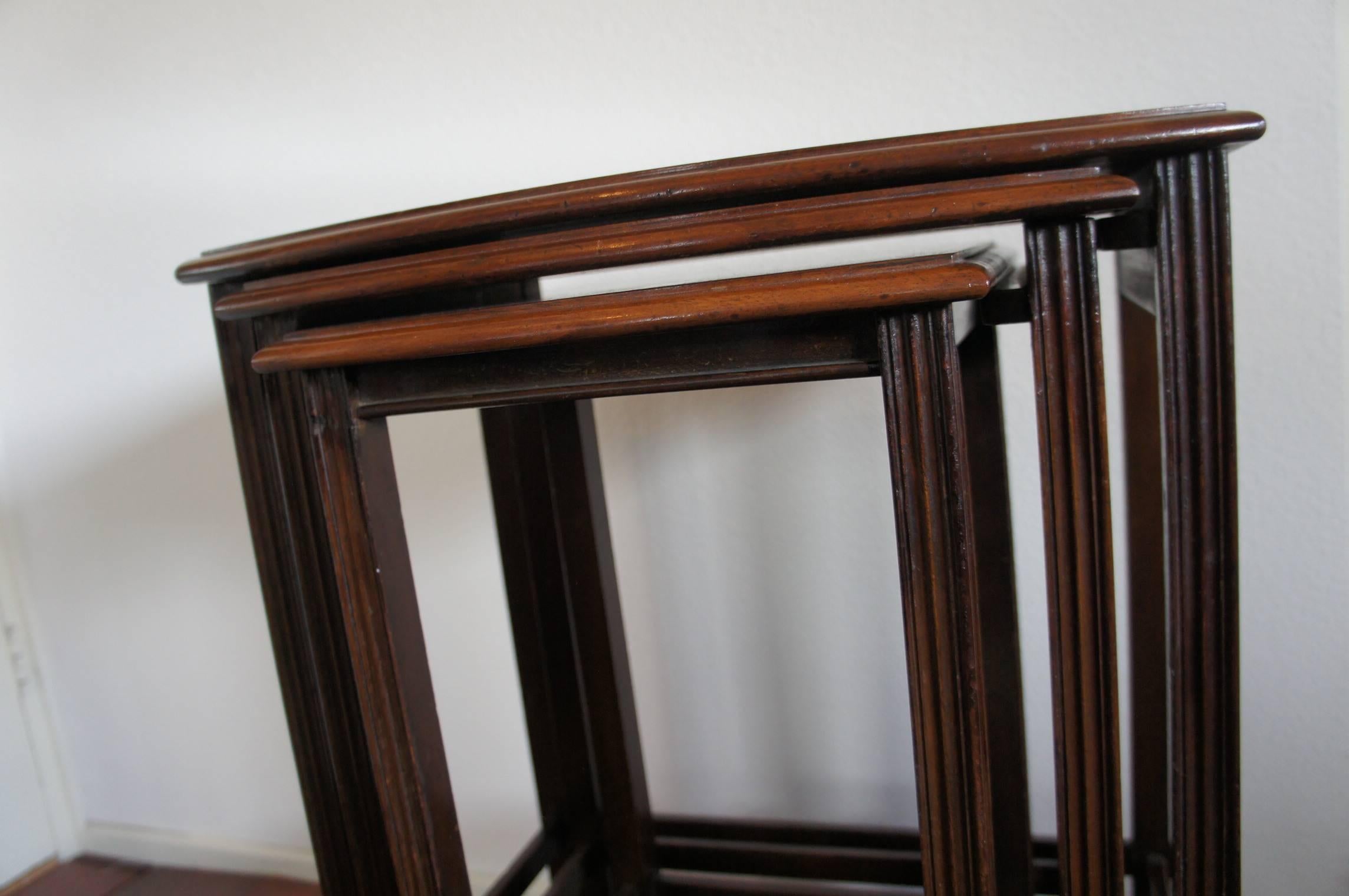 antique mahogany nest of tables